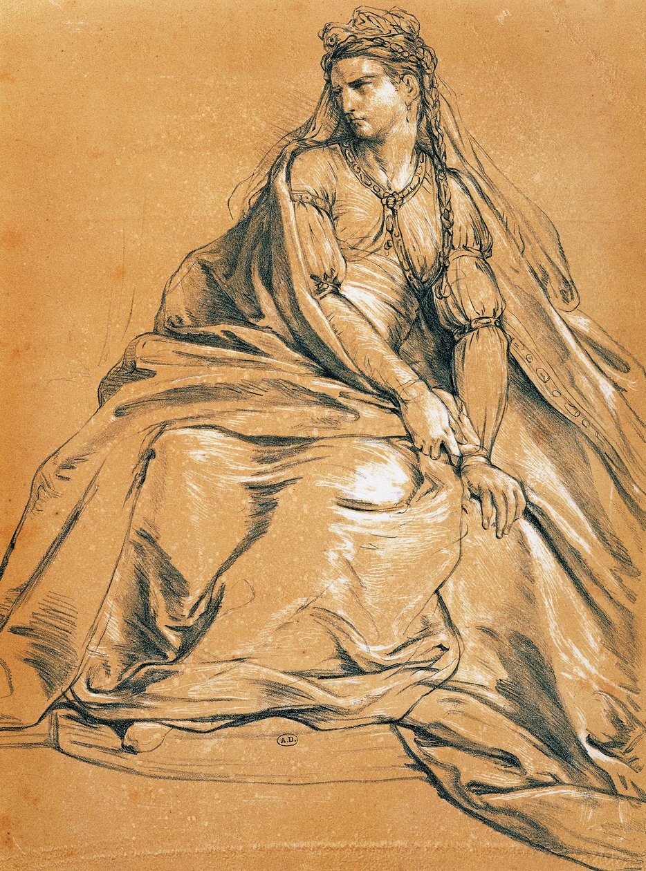 De actrice Adrienne Lecouvreur (1692-1730) in de titelrol van Andromaque, door Jean Racine (1639-1699) door Jean Racine