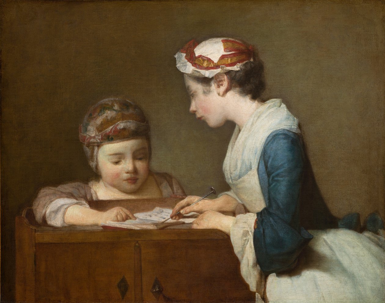 De Kleine Schooljuffrouw door Jean Baptiste Simeon Chardin