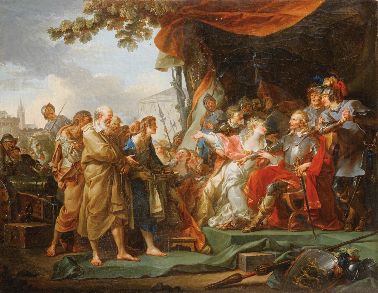 Frans:  Les Bourgeois de Calais De Burgers van Calais door Jean Simon Berthelemy