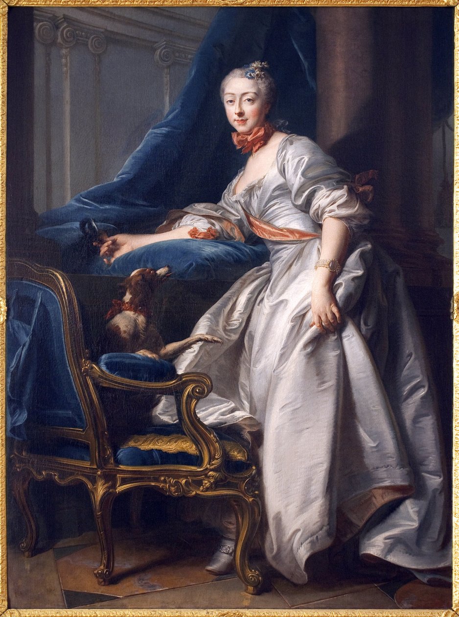 Portret van Marie Anne de Montboisier Beaufort Canillac, Markiezin de Caumont door Jean Valade