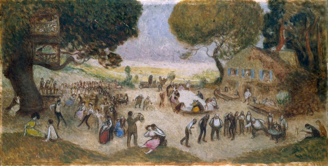 Schets voor Hôtel de Ville de Paris: Fête champêtre, circa 1906 door Jean Veber