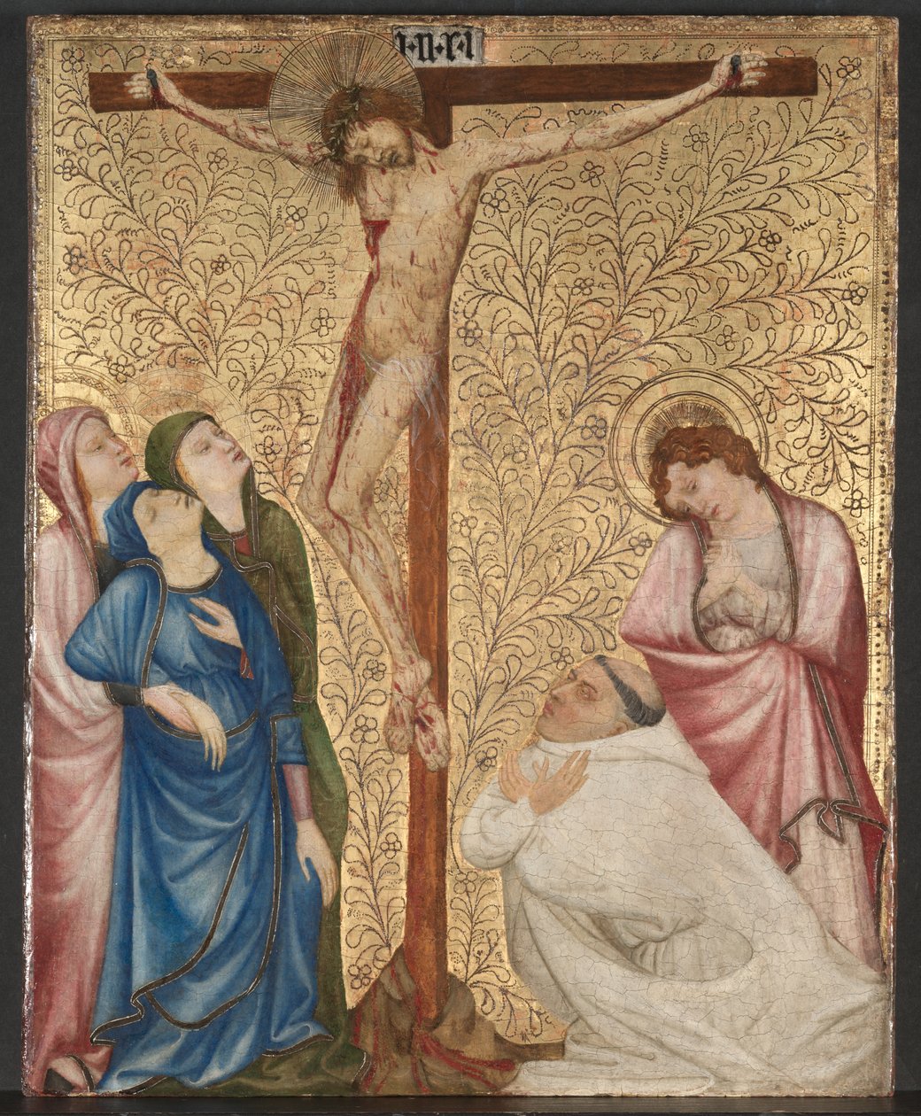 Calvarie met een Kartuizer Monnik, ca.1389-95 door Jean de Beaumetz