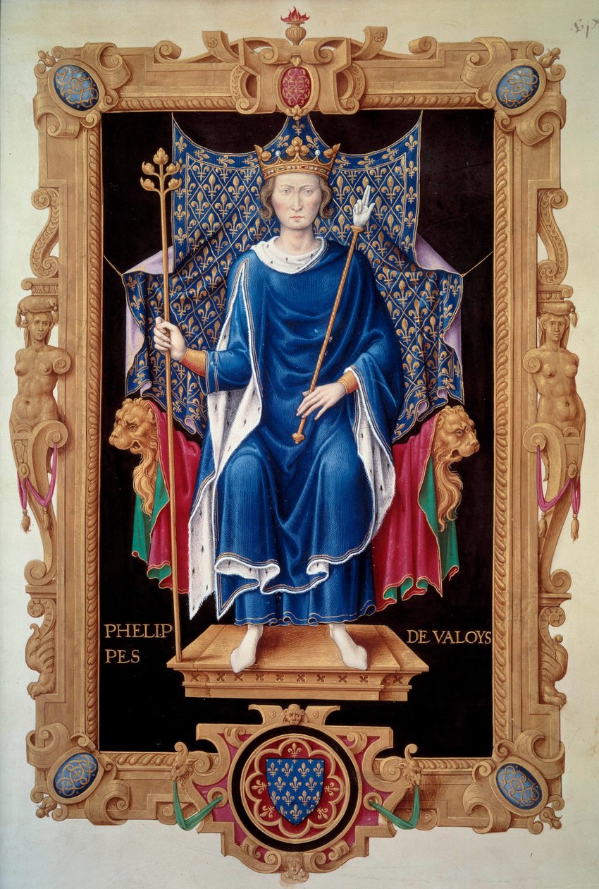 Portret van koning Filips VI van Valois door Jean du Tillet