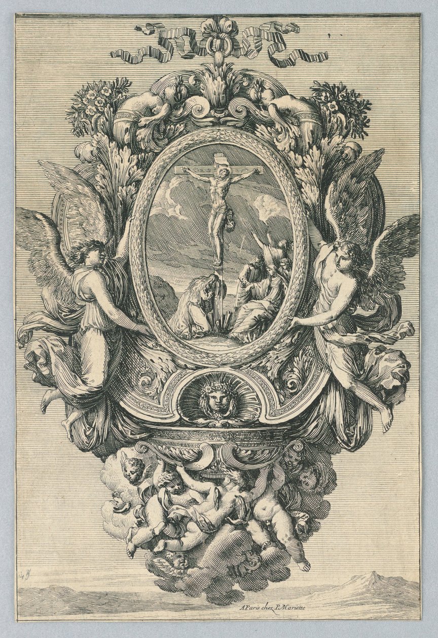 Ontwerp voor wijwatergoten, uit "Inventions Pour Faire des Plaques" door Jean le Pautre