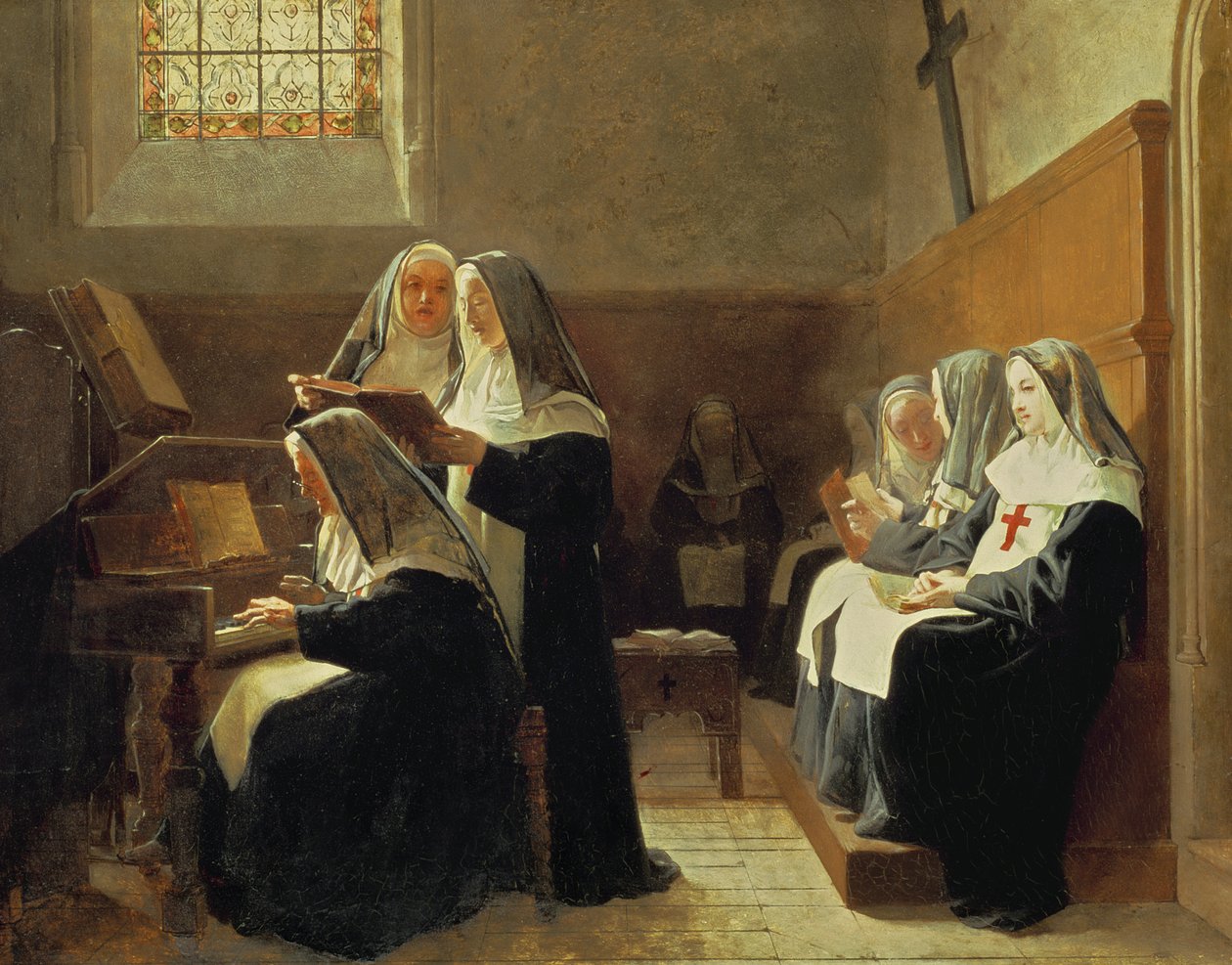 Het kloosterkoor, 1865 door Jean or Jehan Georges Vibert