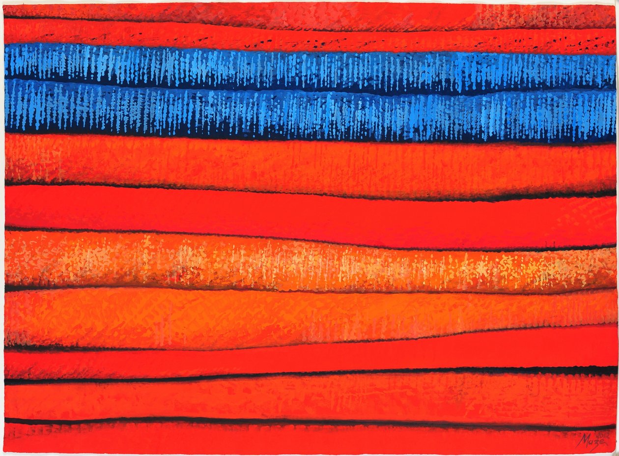 Marokkaanse stoffen 3, 2013 (gouache op papier) door Jeanne Maze