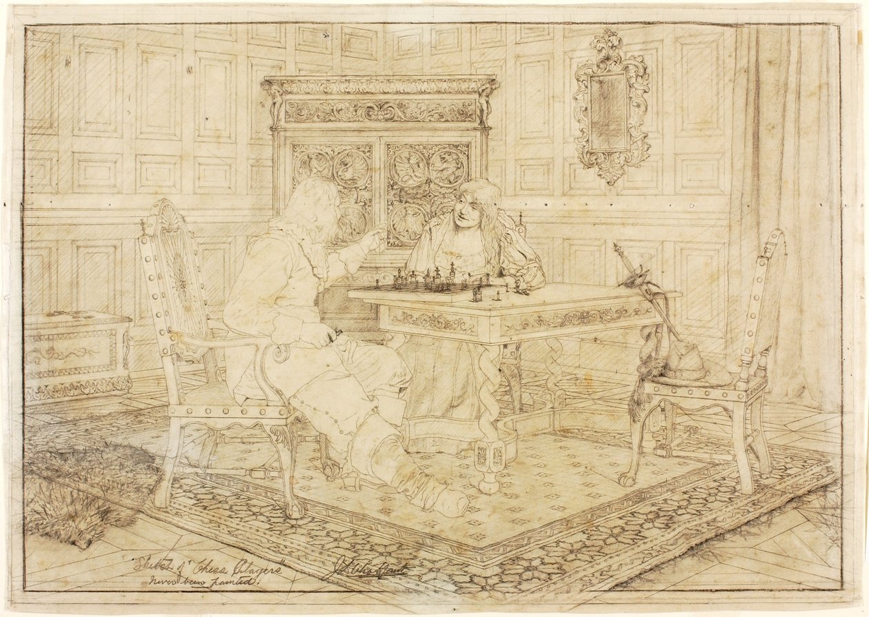 Schets van "Chess Players door Jefferson David Chalfant