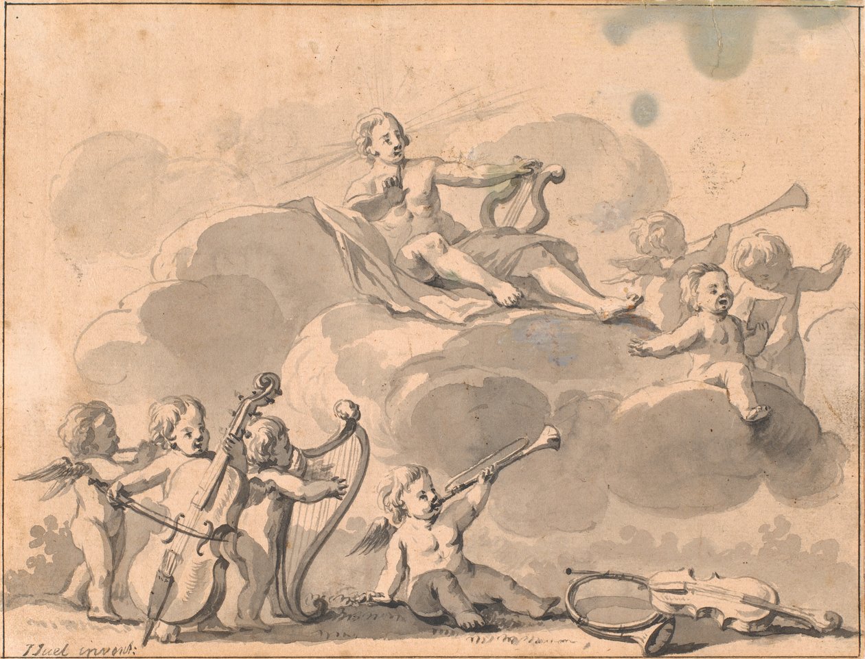 Apollo en musicerende genieën door Jens Juel