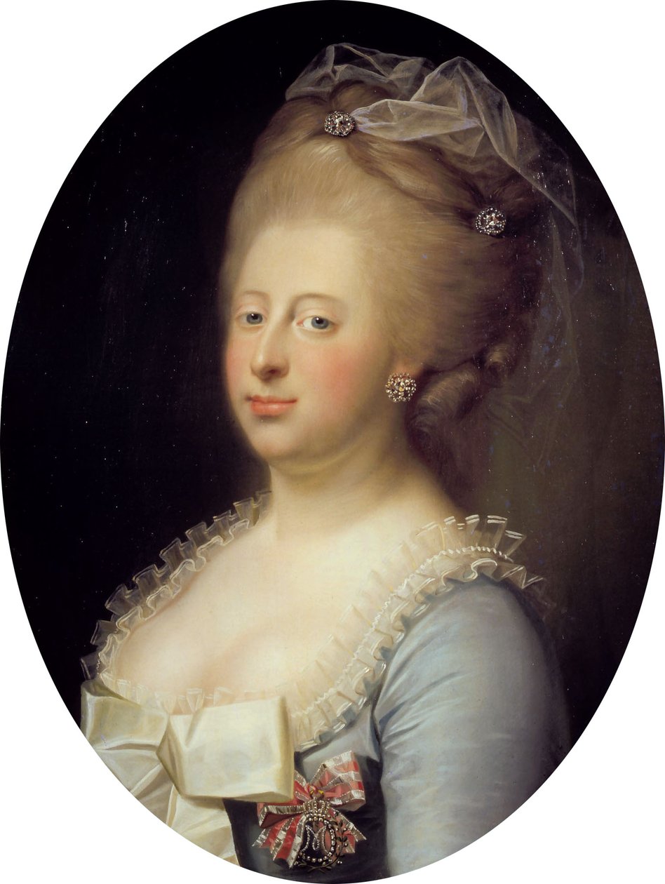 Portret van koningin Caroline Mathilde van Denemarken door Jens Juel