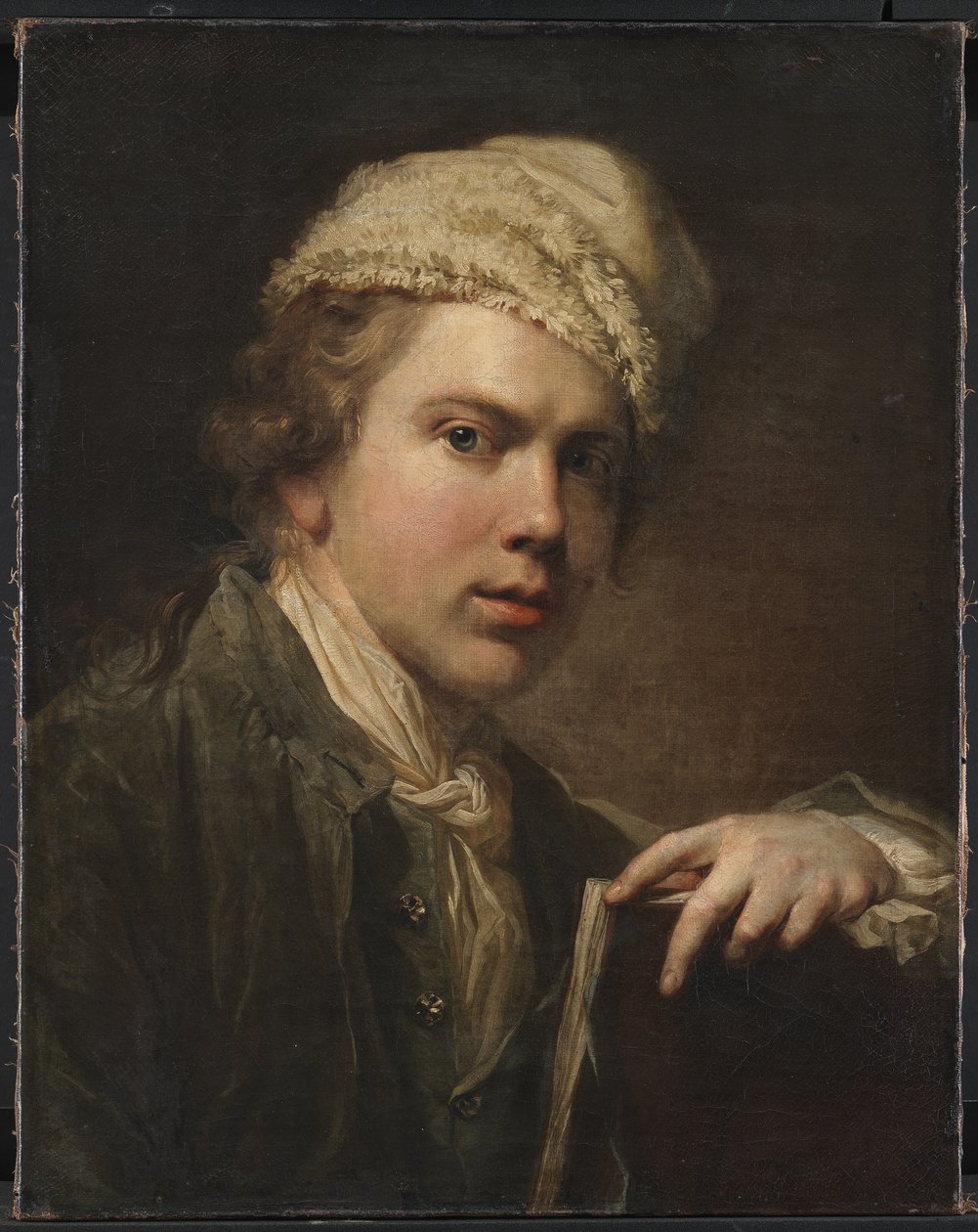Zelfportret met portfolio door Jens Juel