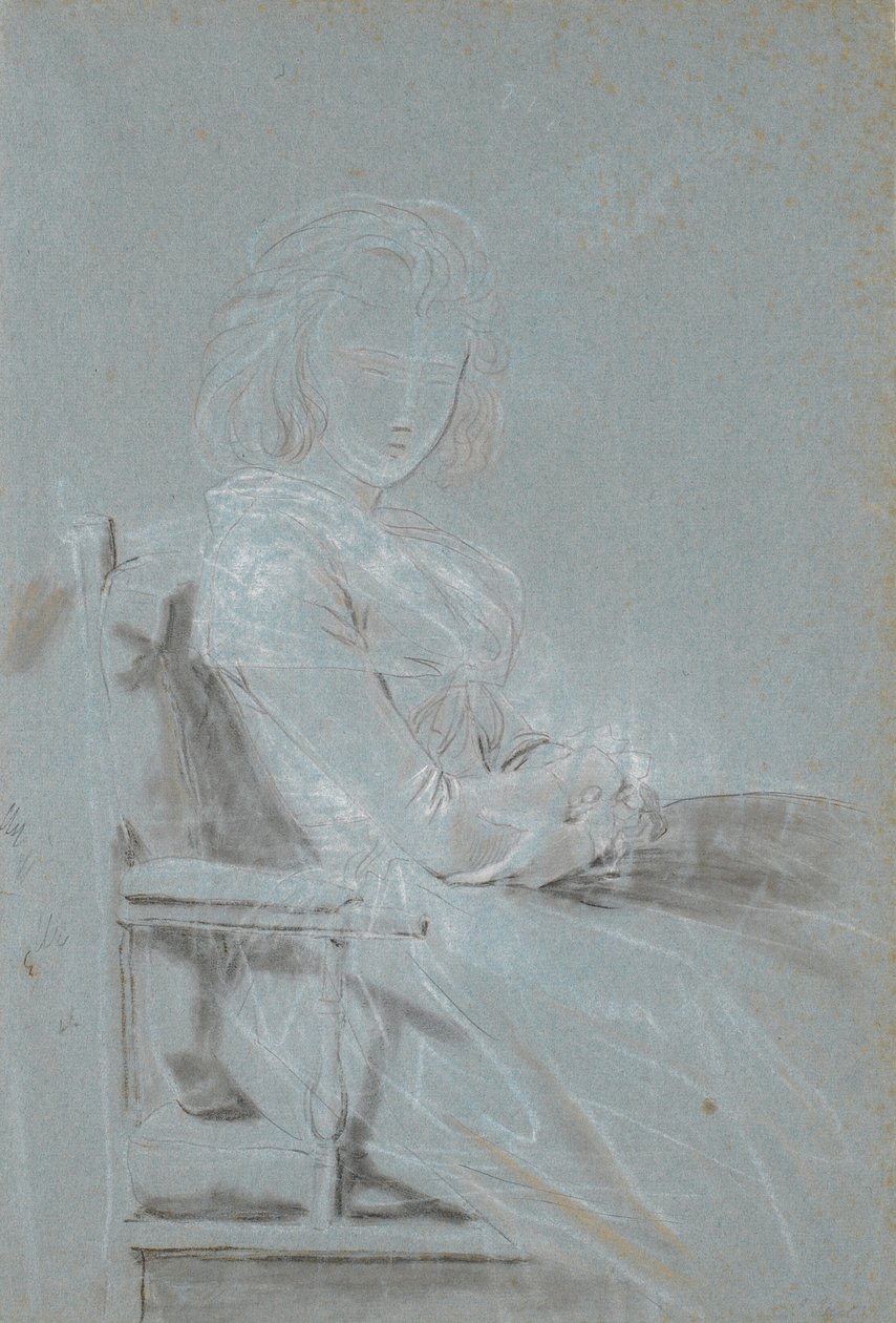 Studie voor het portret van Ulrike Elenora Wedel Jarlsberg, geboren Brockdorff door Jens Juel