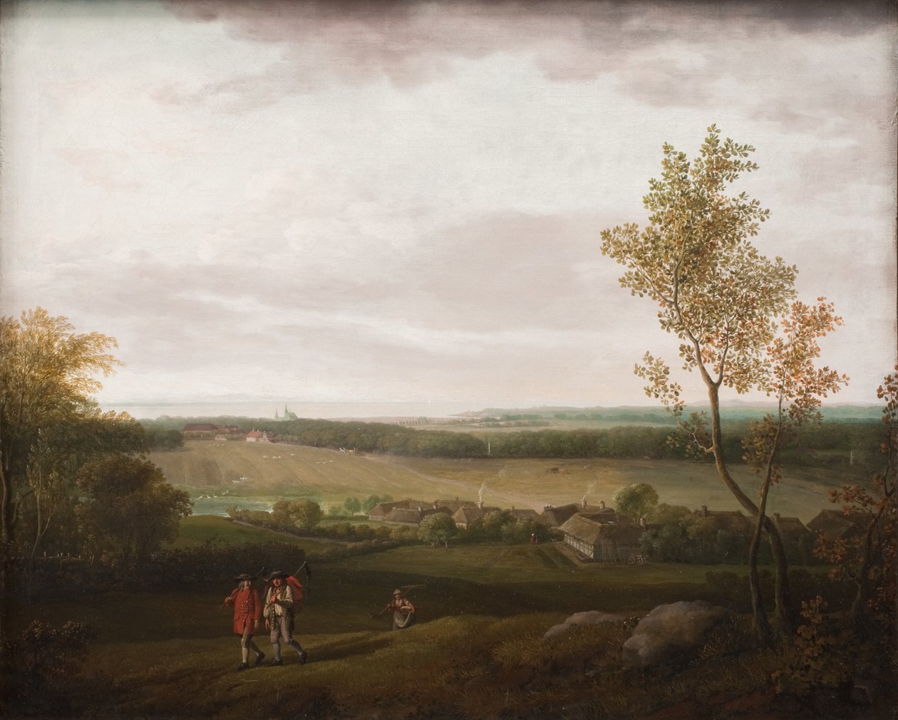 Uitzicht op het platteland bij Jægerspris door Jens Juel