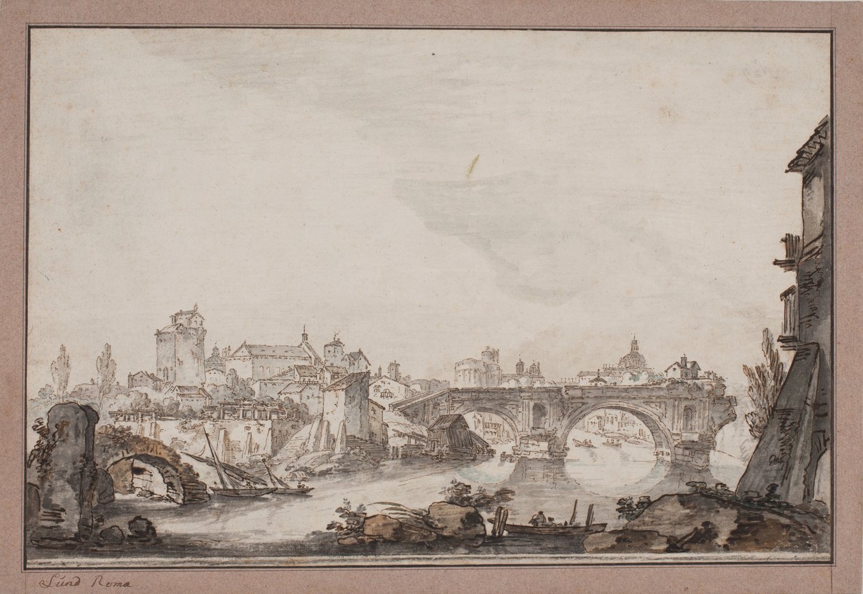 Capriccio met onder andere Ponte Rotto. Rome door Jens Petersen Lund