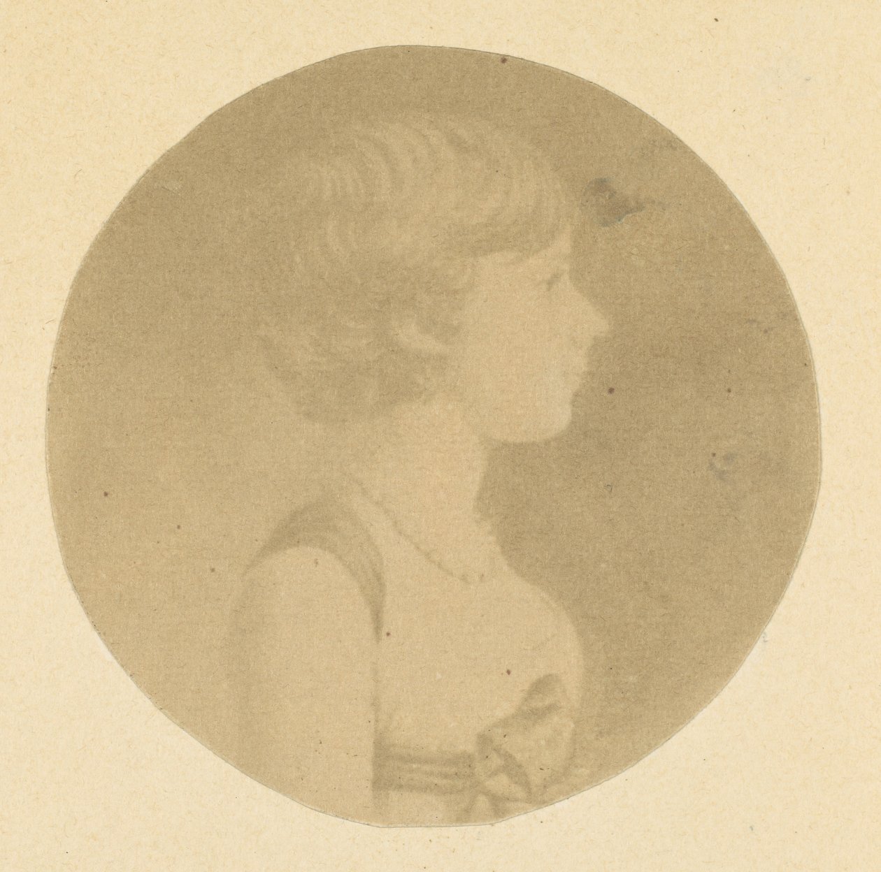 Mezzotint portret van een Meisje in Profiel, uit De St. Memin Collectie van Portretten, 1862 door Jeremiah Gurney