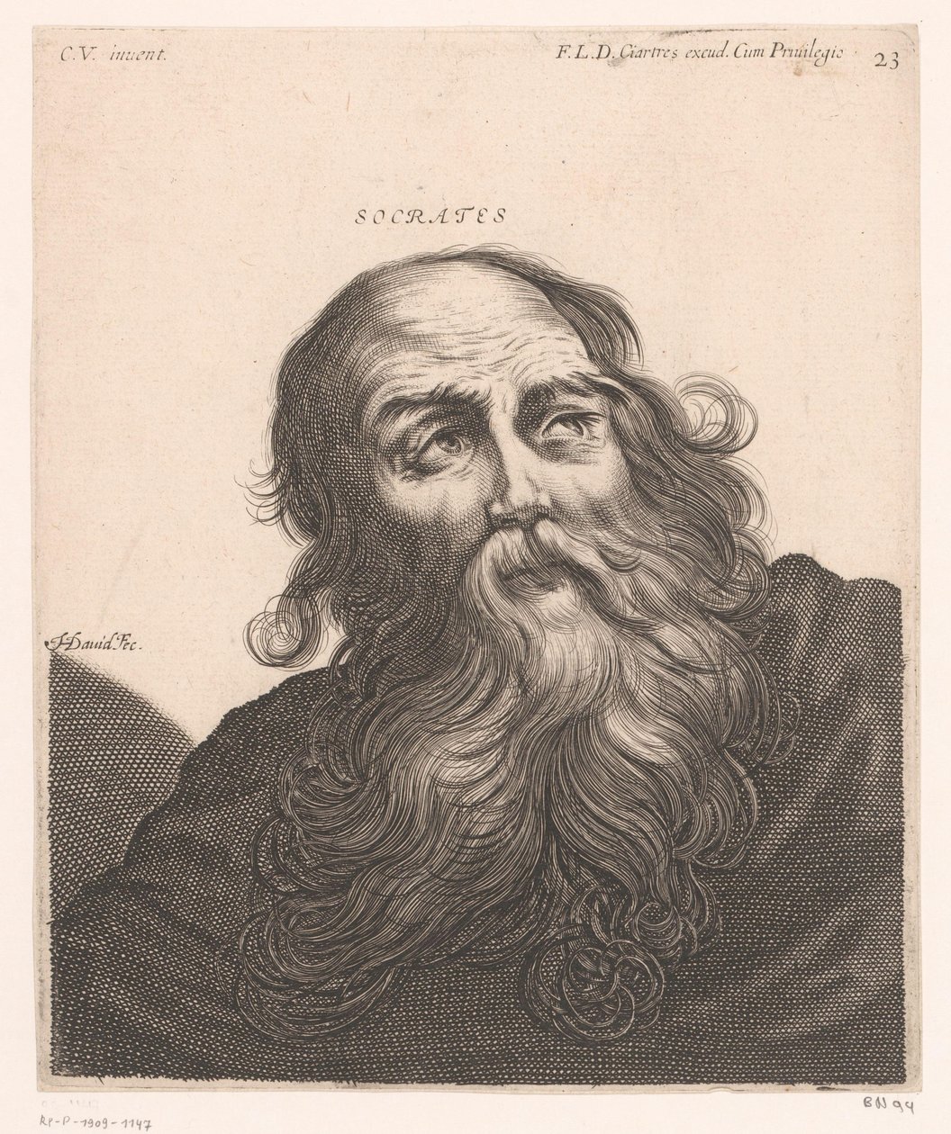 Portret van Socrates door Jerôme David
