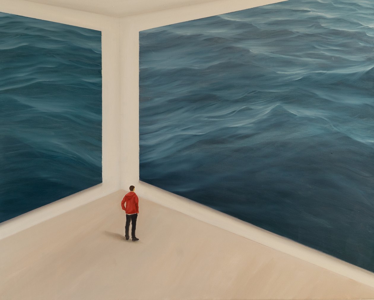 Kijken naar de zee, 2019 (olieverf op doek) door Jerome Glomaud