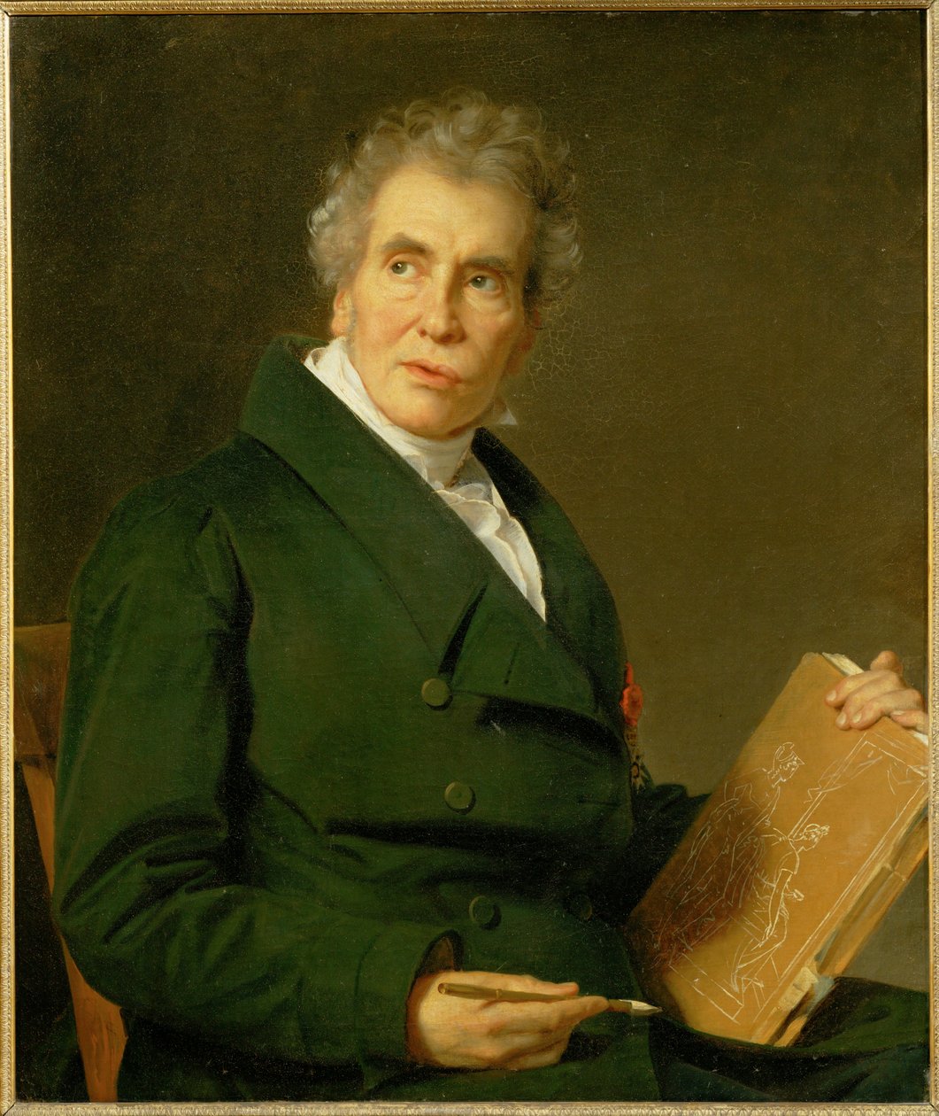 Portret van de schilder Jacques Louis David, leeftijd ... door Jérôme Martin Langlois