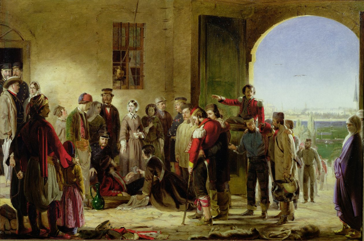 De Missie van Barmhartigheid: Florence Nightingale ontvangt de gewonden in Scutari door Jerry Barrett
