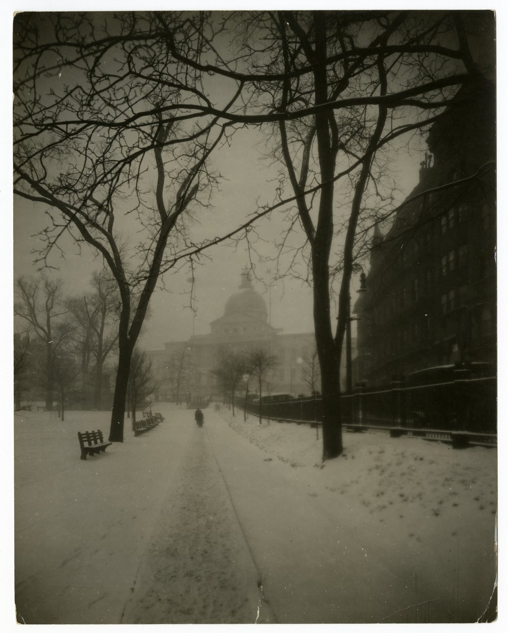 State House in Storm, Boston, VS, ca. 1902-10 door Jessie Tarbox Beals
