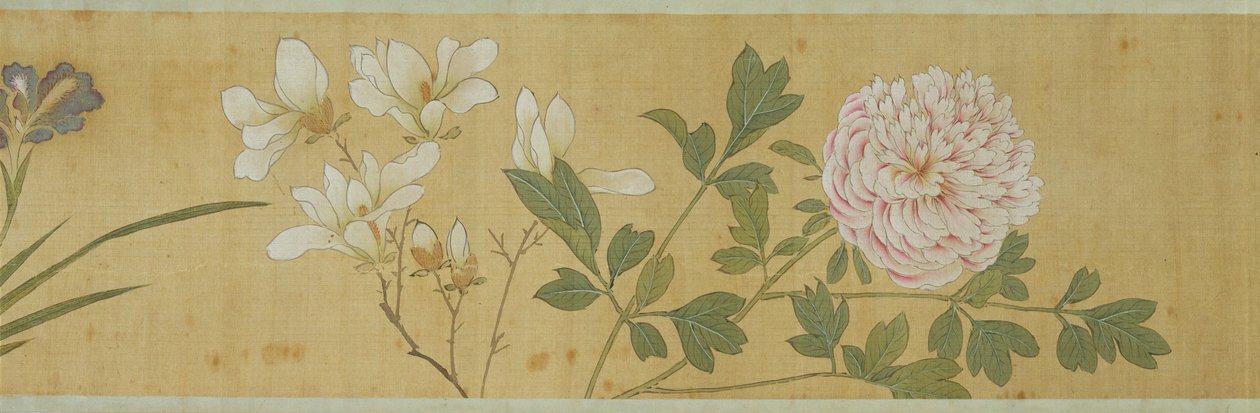 Honderd bloemen, begin 17e eeuw (geschilderde zijde) (detail) door Jiayan Chen