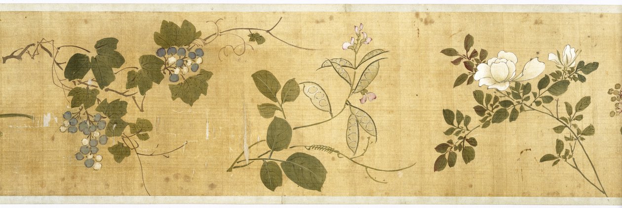 Honderd bloemen, begin 17e eeuw (geschilderde zijde) (detail) door Jiayan Chen