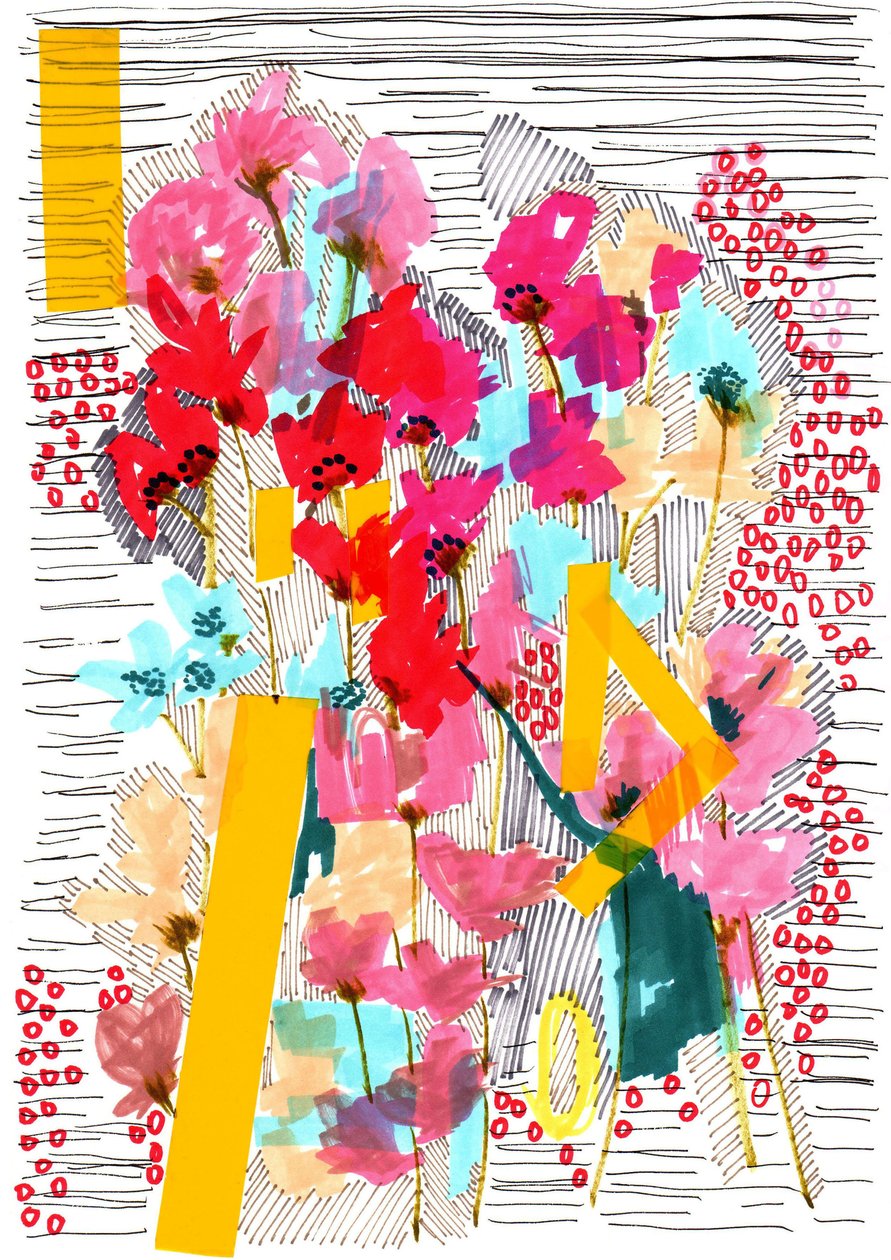 Floral Doodle 3, 2013 door Jo Chambers