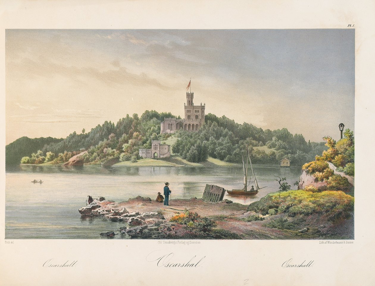 Uitzicht op Oscarshal, 1852 door Joachim Frich