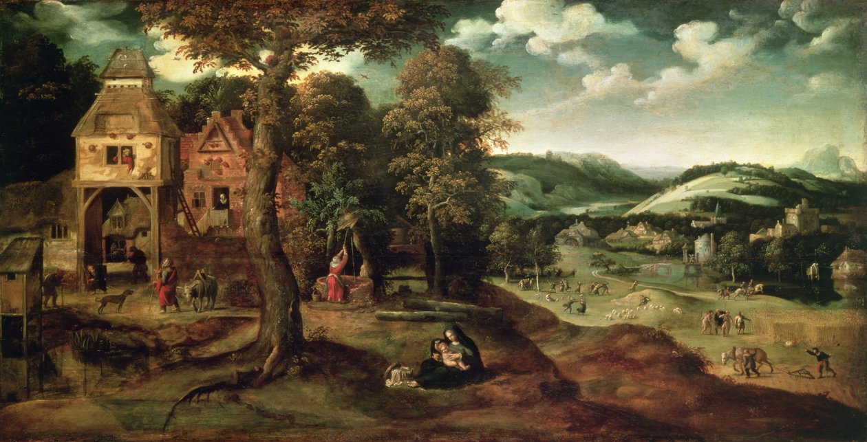De Rust op de Vlucht naar Egypte door Joachim Patinir