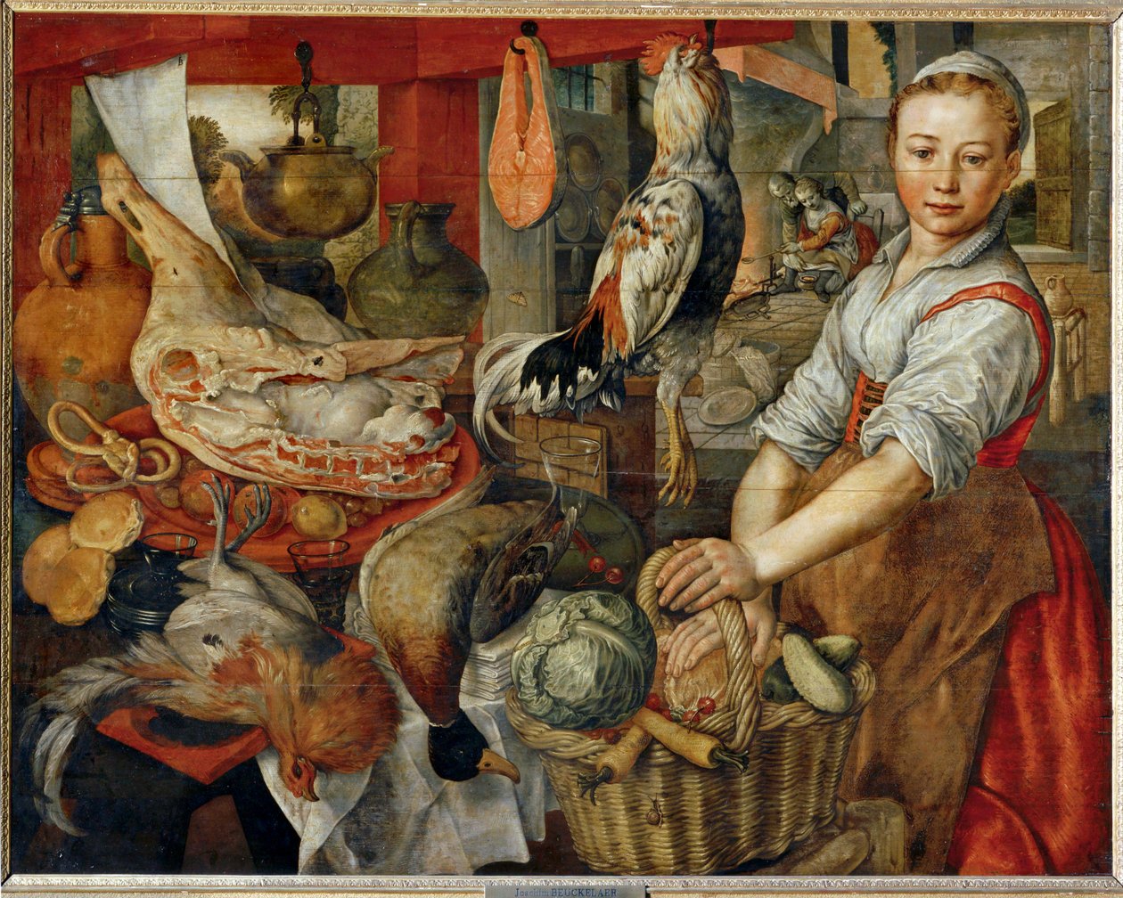 Keukeninterieur ... door Joachim Bueckelaer