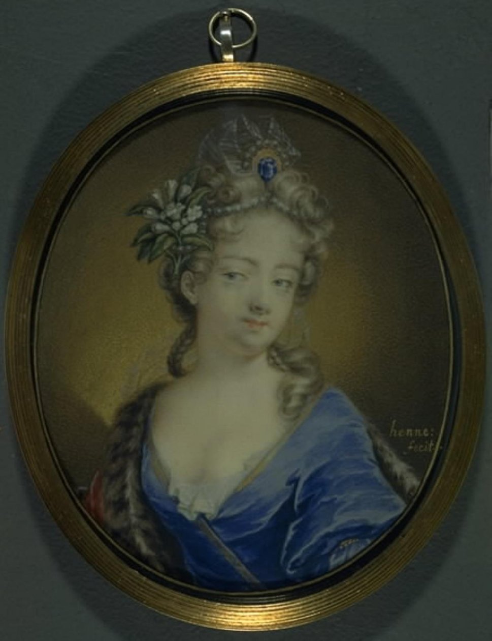 Portret van gravin Märta Creutz, geboren Banér door Joachim Henne