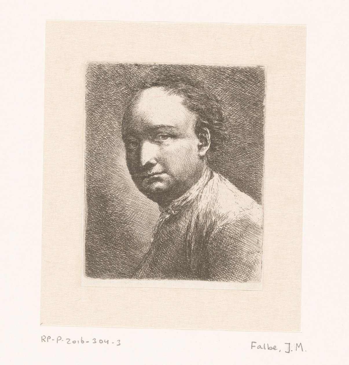Portret van de schilder Johann Harper door Joachim Martin Falbe