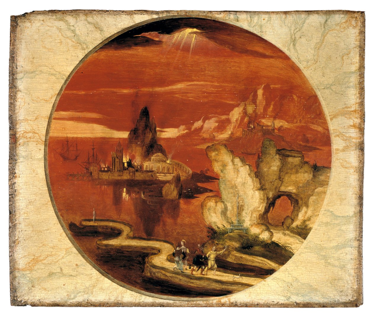 Sodom en Gomorra in brand door Joachim Patenier