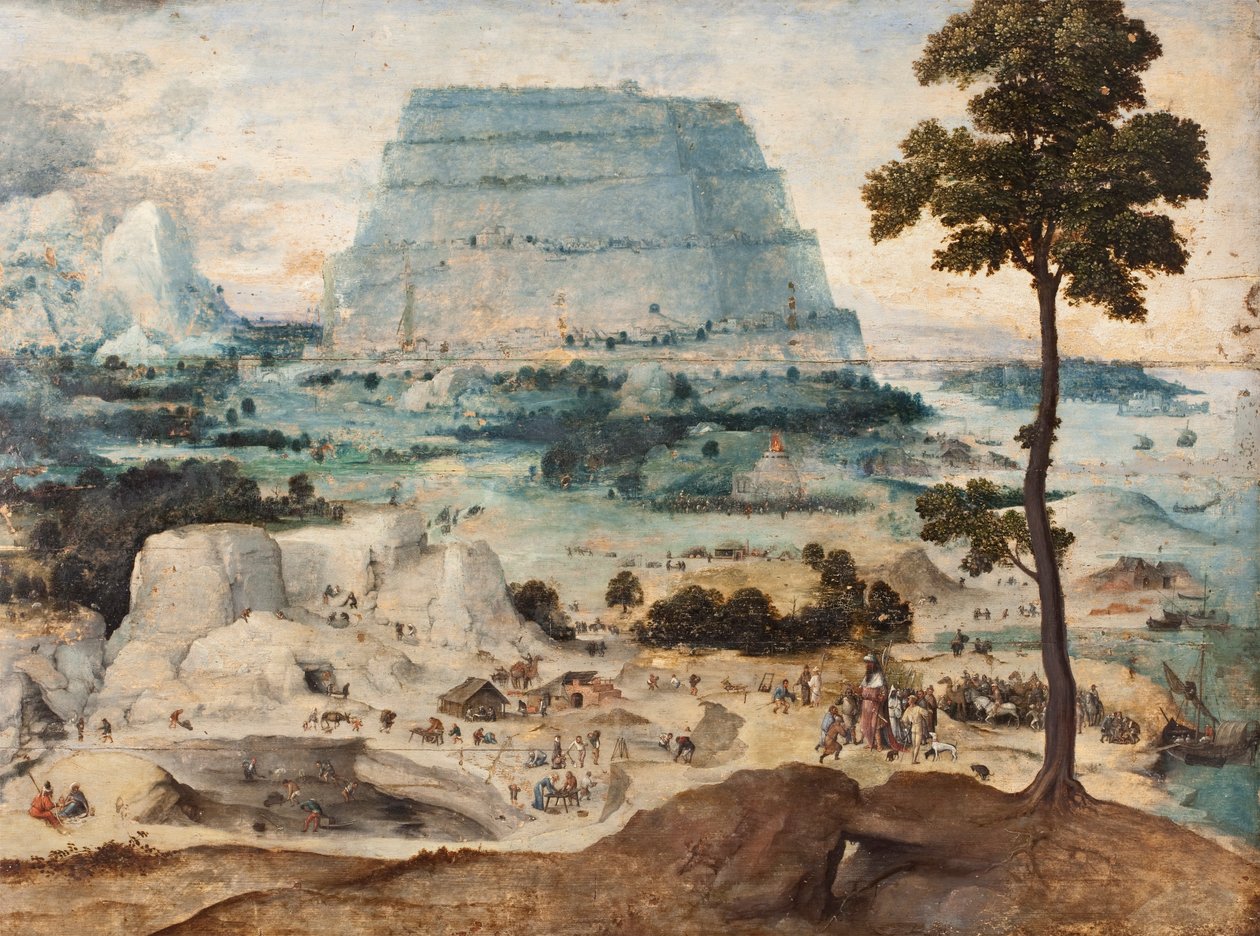 De bouw van de Toren van Babel door Joachim Patinir
