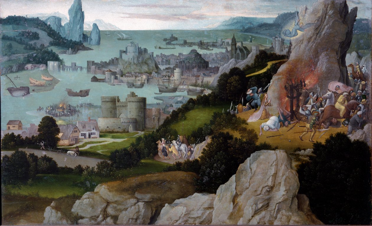 Het martelaarschap van St. Catharina van Alexandrië door Joachim Patinir