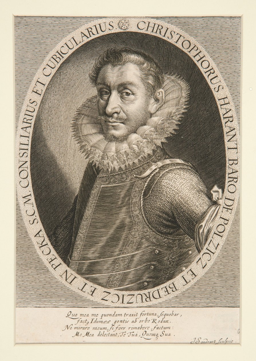 Portret van Christophorus Harant door Joachim von Sandrart