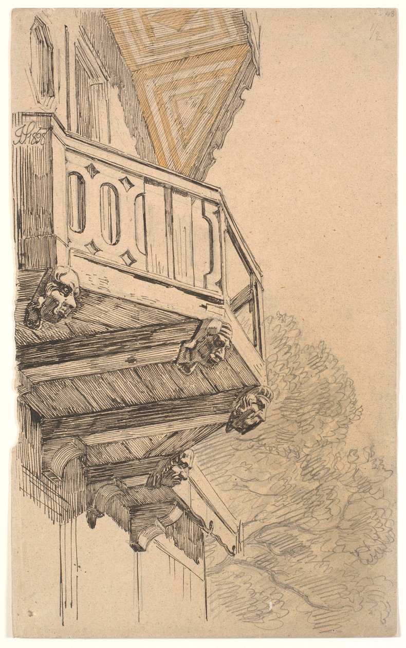 Een vleugel van H.C. Aggersborgs villa in Classens Have door Joakim Frederik Skovgaard