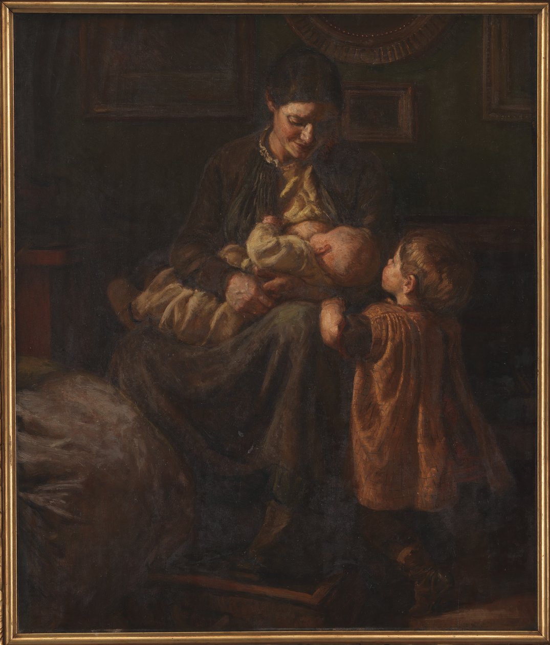 De vrouw van de kunstenaar met twee kinderen door Joakim Frederik Skovgaard