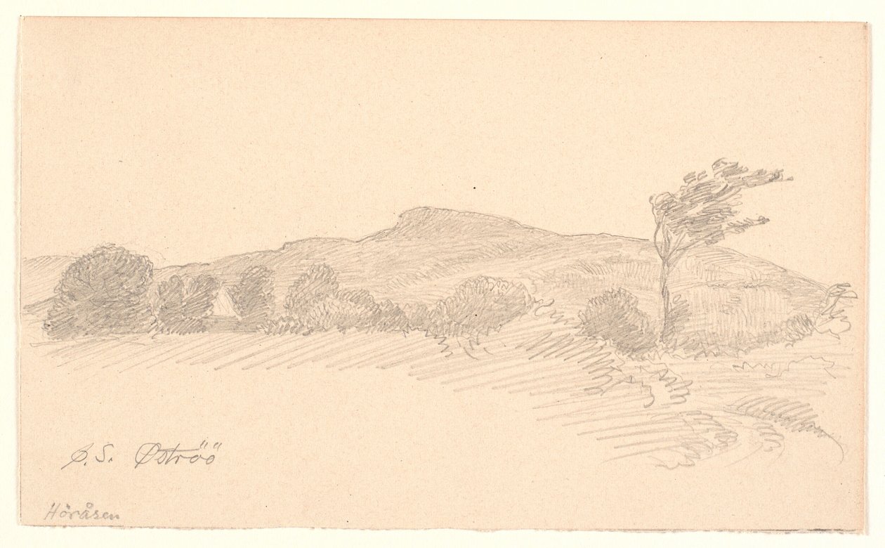 Landschap met uitzicht op de heuvelrug Höråsen. Öströö door Joakim Frederik Skovgaard