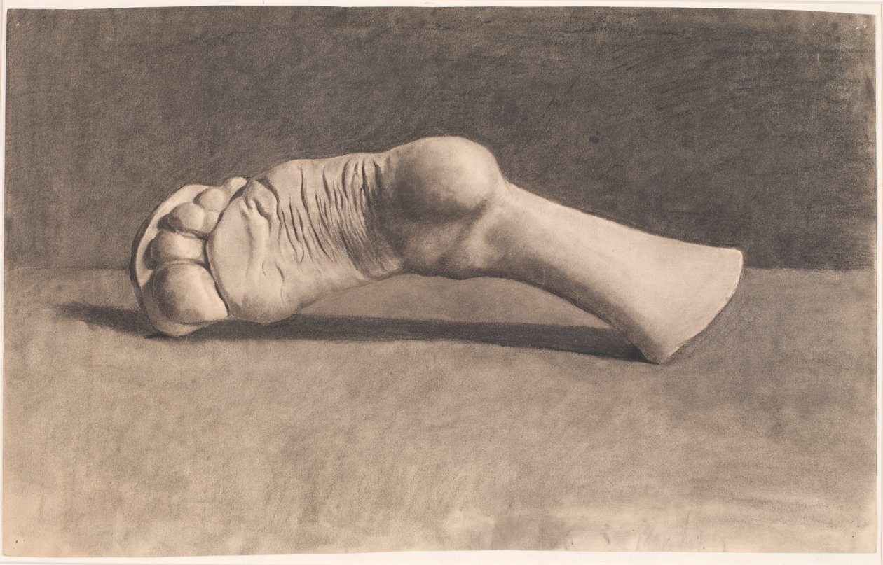 Tekening naar gips. Een voet door Joakim Frederik Skovgaard