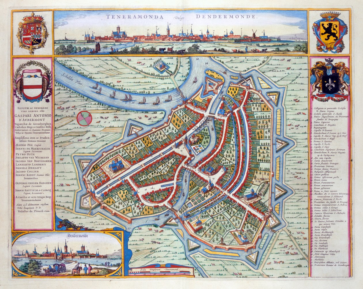 Dendermonde, 1649 door Joan Blaeu