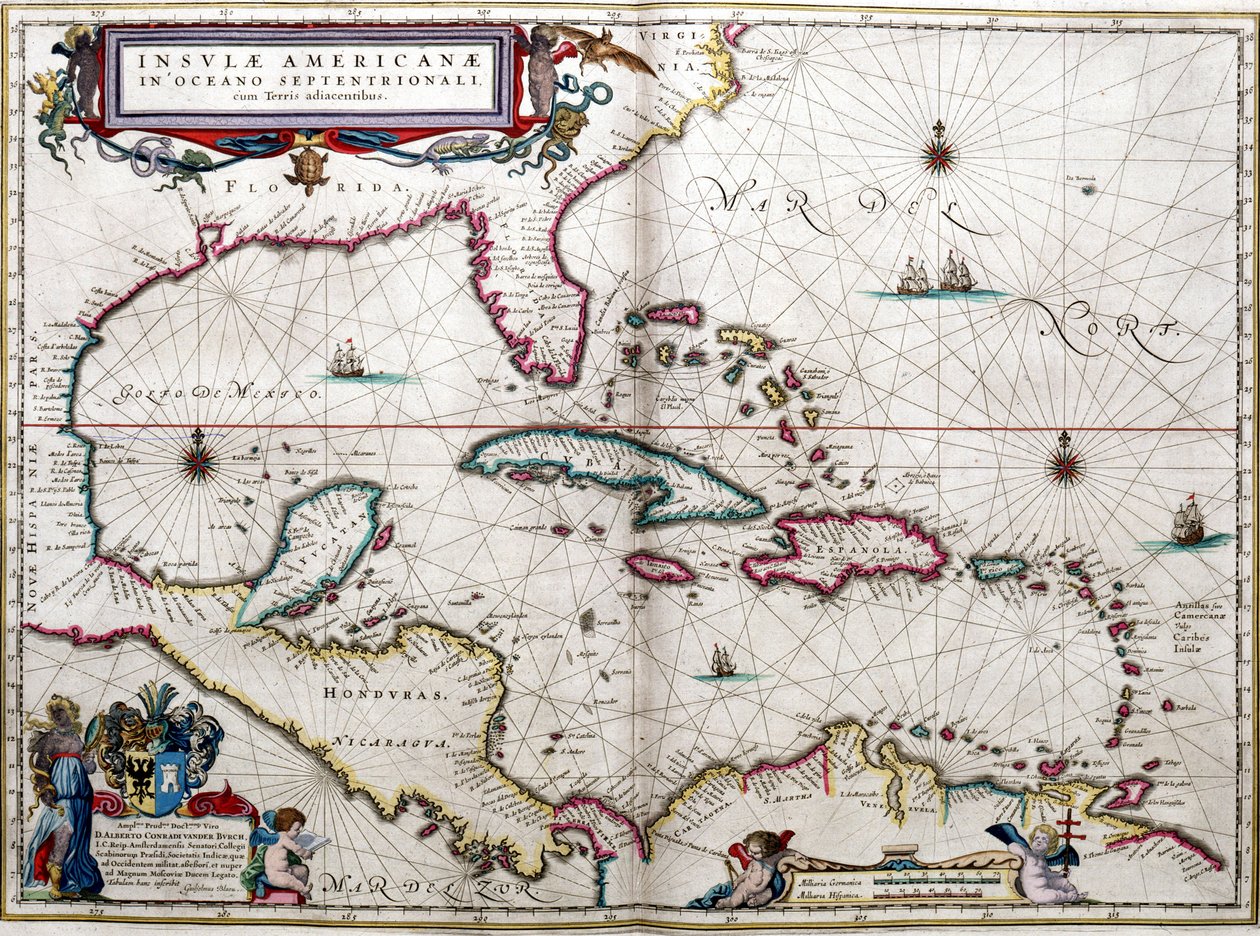 Golf van Mexico en de Caraïben, uit Blaeu