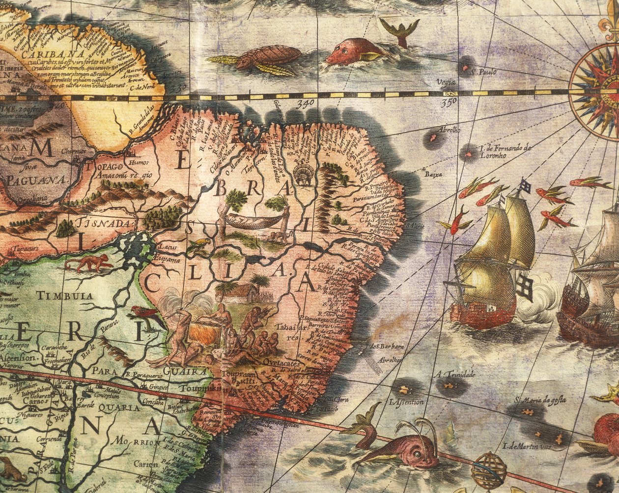 Kaart van Amerika gemaakt door Joan Blaeu door Joan Blaeu