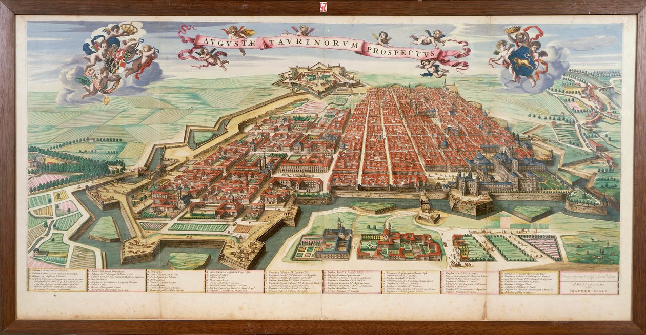 Kaart van Turijn, uit Theatrum Sabaudiae, gravure door Joan Blaeu