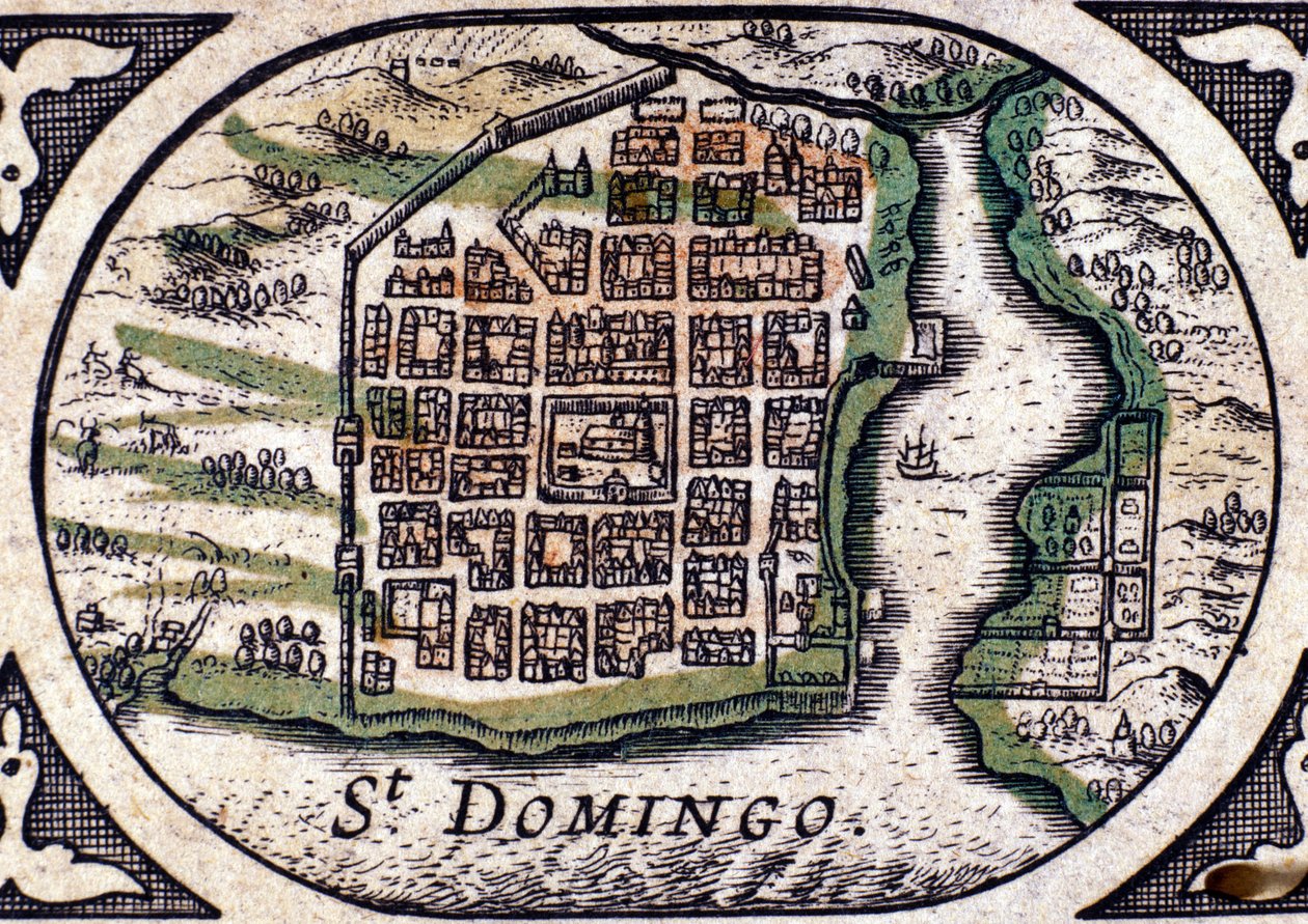Santo Domingo - in Atlas door W. J. Blaeu door Joan Blaeu