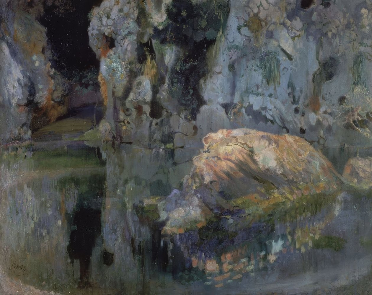 El roc de l’estany door Joaquim Mir i Trinxet
