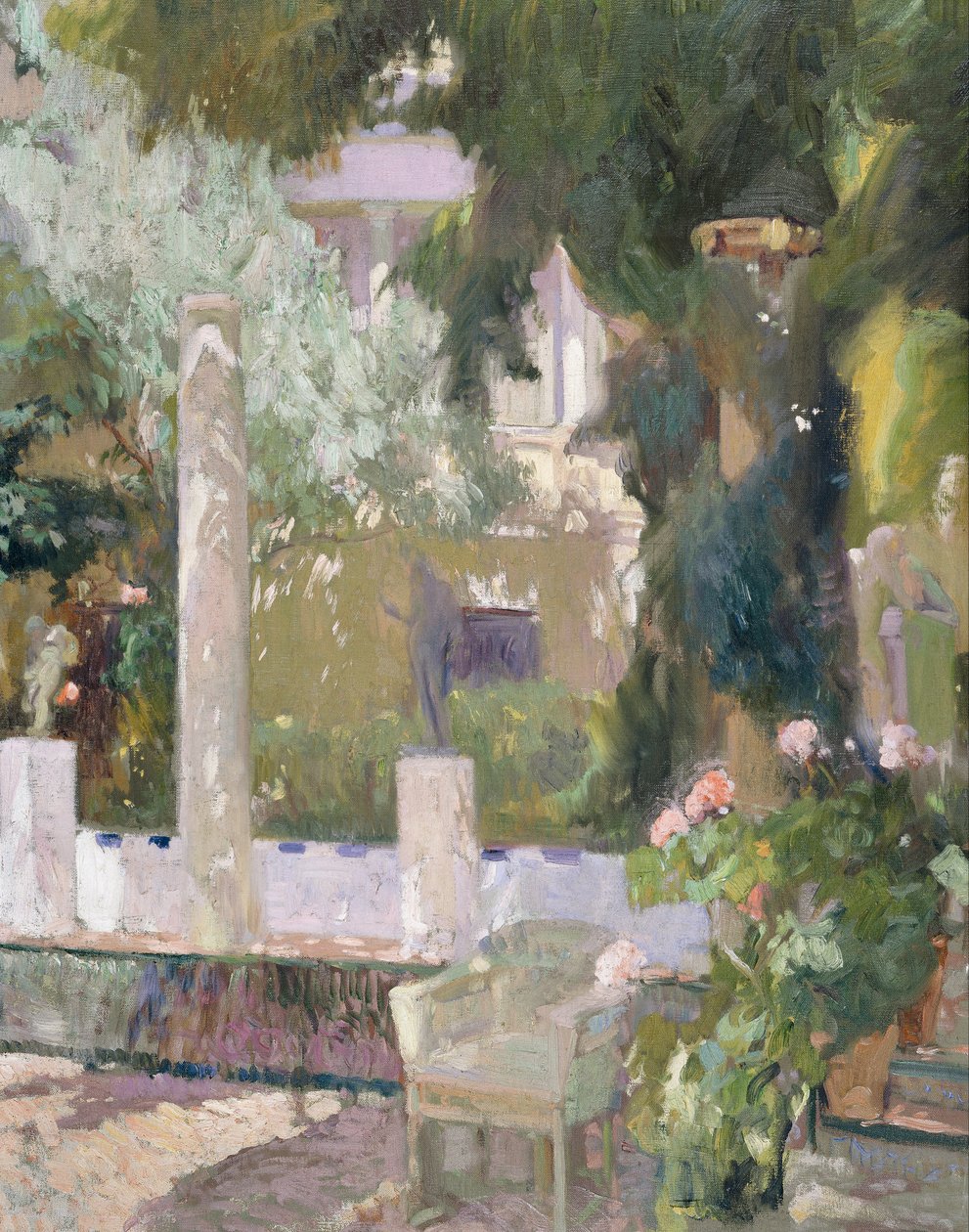 De tuinen bij het huis van de familie Sorolla door Joaquín Sorolla