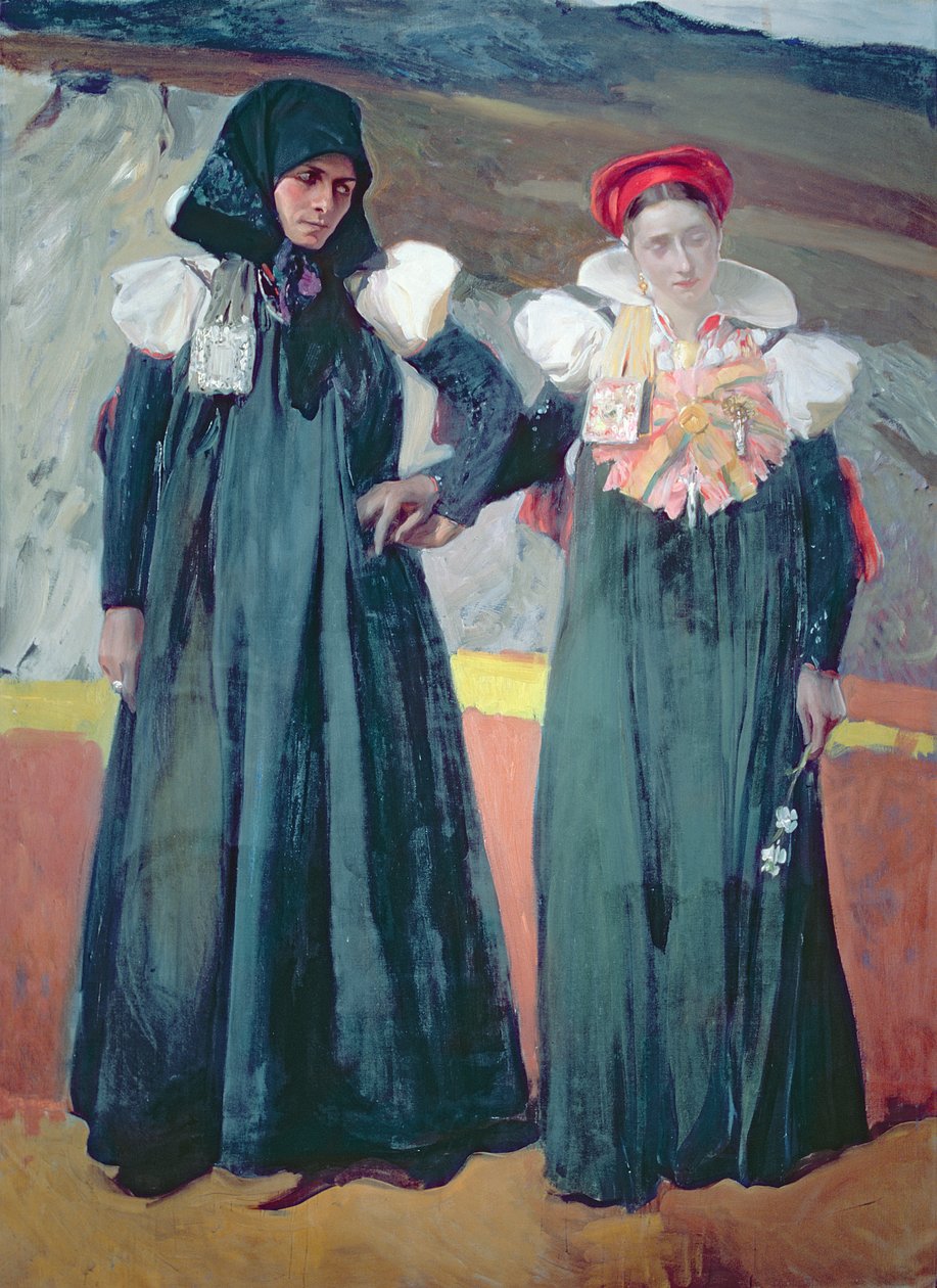 Traditionele kleding uit de Anso-vallei door Joaquin Sorolla y Bastida