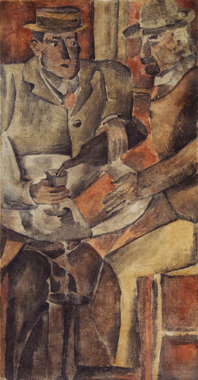 Cafébijeenkomst, ca. 1926 door Joaquín Torres García