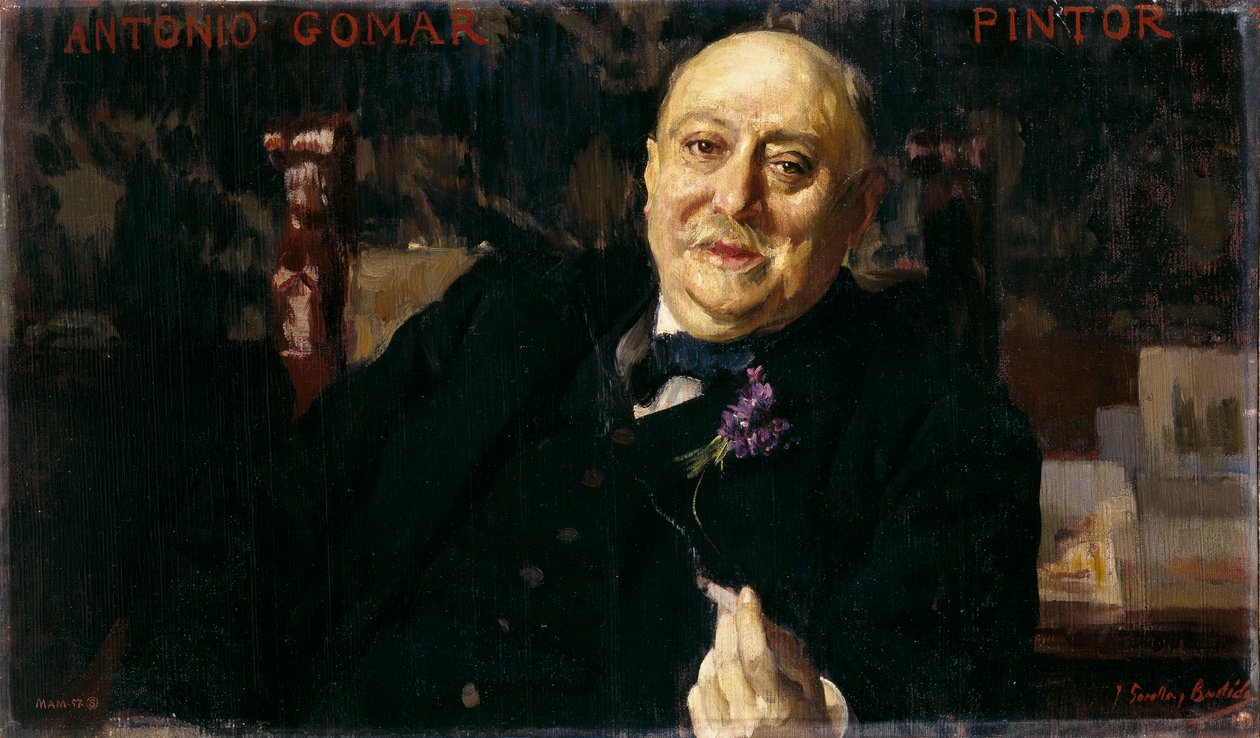 De schilder Antonio Gomar y Gomar door Joaquín Sorolla