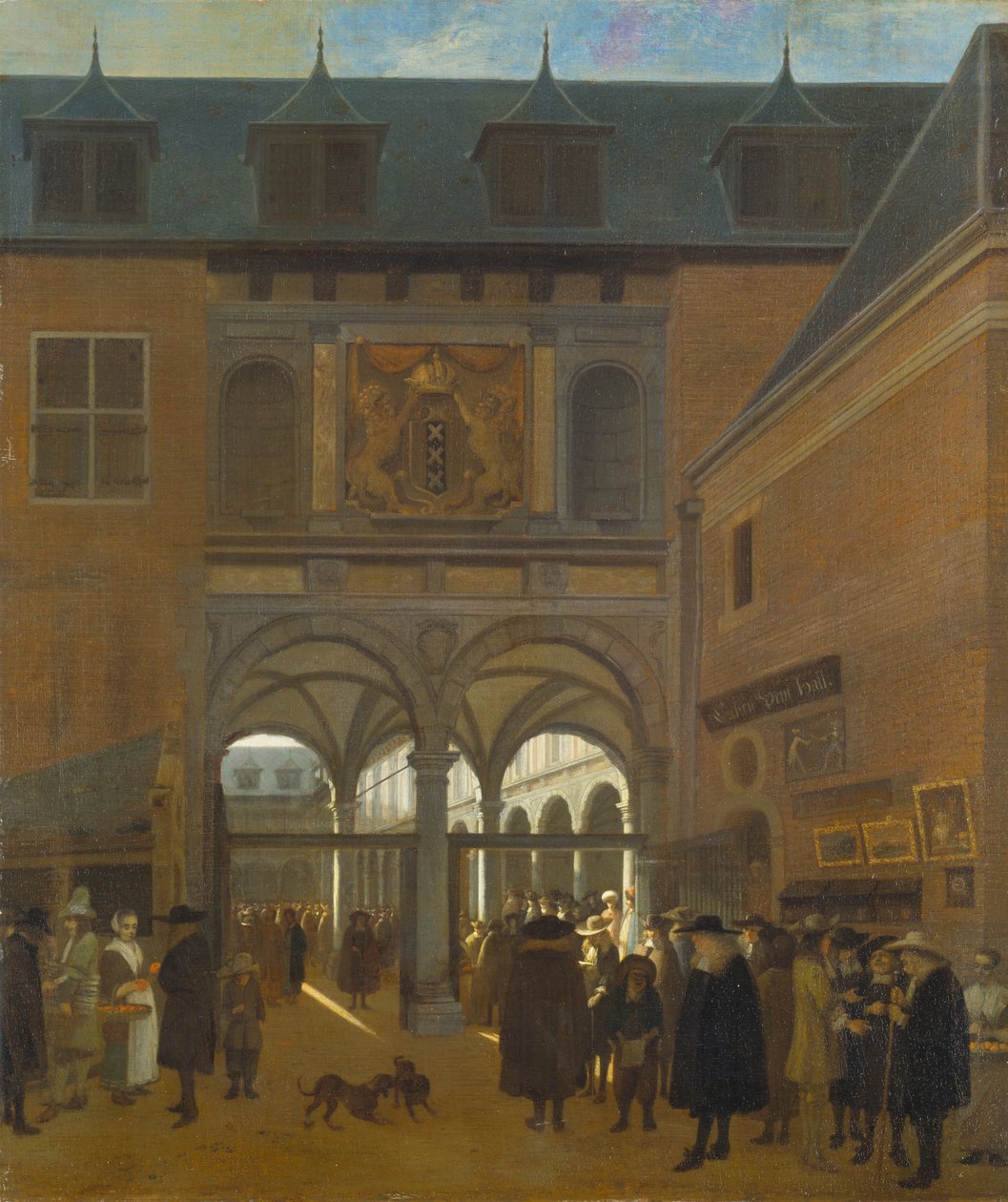 De Beurs in Amsterdam, ca.1675-80 door Job Berckheyde
